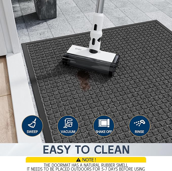 Indoor Outdoor Front Door Mats, 60" x 36" Rubber Backing Non Slip Durable Welcome Floor Mats for Patio, Garage Entrance, Stain and Fade Resistant Commercial Doormats for High Traffic