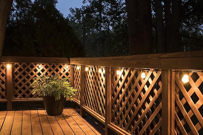 Enbrighten LED Bistro Outdoor String Lights, 12ft, 6 Shatter Resistant Lifetime Bulbs, 2200K Warm White, Weather Resistant, Indoor/Outdoor, Commercial Grade, Perfect for Backyard, Porch, Patio, 38353