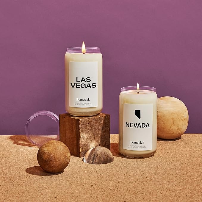 Homesick Premium Scented Candle, Nevada - Scents of Lemon, Orange, Patchouli, 13.75 oz, 60-80 Hour Burn, Natural Soy Blend Candle Home Decor, Relaxing Aromatherapy Candle
