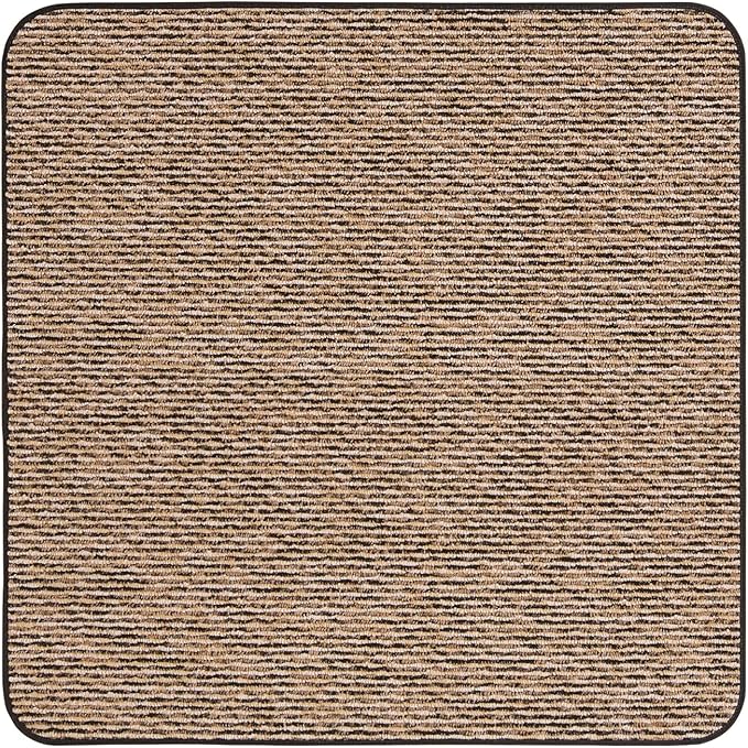 House, Home and More Skid-Resistant Carpet Indoor Area Rug Floor Mat - Black Ripple - 3 Ft X 3 Ft - Non Slip Rubber Backing, Stain Resistant, Dog Friendly, Living Room Bedroom Kitchen Entryway