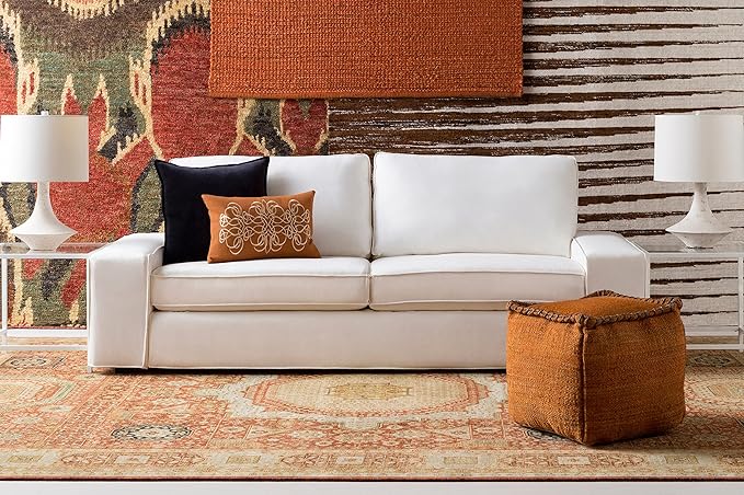 Mark&Day Pouf Ottoman, Grobgottfritz Natural Fiber Brick Cube Pouf Foot Rest for Living Room, Bedroom and Boho Home Decor (18"x18"x18")