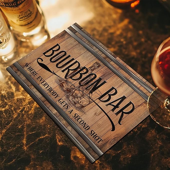 Rustic Home Bar Mat, Bar Runner Mat for Countertop, Unique Spill Mat for Your Home Bar, Dish Drying Pad Counter Mat- Home Bar Accessories Drying Mat 12x18inch