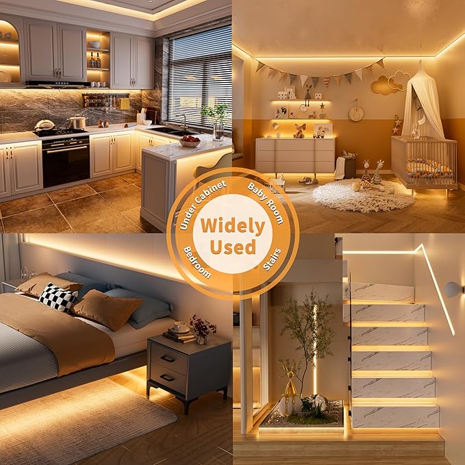 PAUTIX COB LED Strip with Motion Sensor,5V USB LED Tape Light 2700K Warm White,CRI90+ Super Bright,Dimmable Motion Activated LED Strip Light for Bedroom,Cabinets,Kitchen,Stair,Closet Lighting Projects