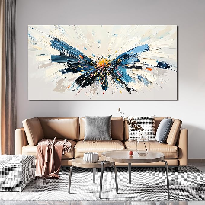 Abstract Wall Art Decor Modern Oversized Wall Art for Living Room Abstract Canvas Art Wall Decor Butterfly Wall Art Pictures Large Colorful Wall Art Prints Artwork for Walls Office Home Decor 29" X 58"