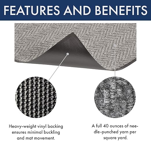 Notrax 118 Arrow Trax® Entrance Mat, for Home or Office, 4' X 8' Gray
