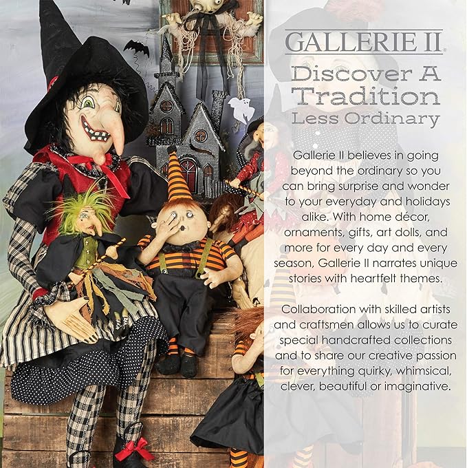 CFF Thanksgiving Eve Pilgrim Harvest Folk Art Doll Collectible, Joe Spencer Gathered Traditions Fall Harvest Autumn Give Thanks Home Fireplace Mantle End Table Shelf Decor Figures Figurines Black