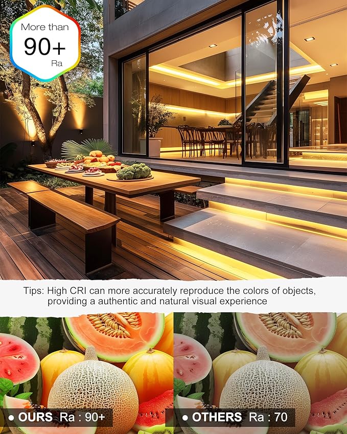 EMITEVER COB LED Strip Lights Waterproof IP67, 2700K Warm White Outdoor 24V Dimmable Silicone LED Tape Lighting 16.4ft High Density, 300+LM/ft, 2400LEDs,3W/ft, UL Listed (Power Supply Not Included)