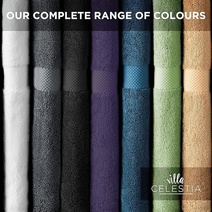 100% Combed Cotton Bathroom Towel Set of 8- 2 Bath Towels, 2 Hand Towels, 4 Wash Cloths, Sustainable, Soft, Highly Absorbent 8 Piece Cotton Bath Towel Set Ideal for Hotels, Spa, Bathroom, Dorm, White