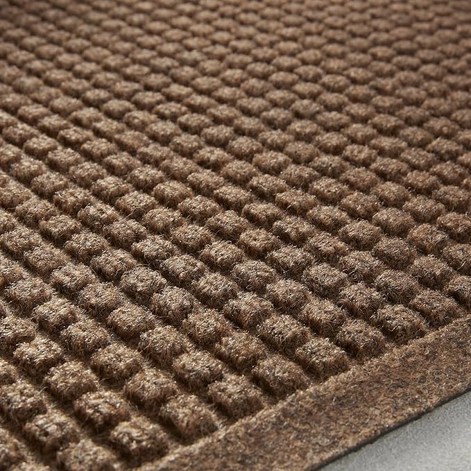Consolidated Plastics Aquasorb Classic Indoor/Outdoor Entrance Floor Mat with Non-Slip Rubber Backing, Fabric Border, Stain Resistant and Quick Drying Commercial Grade (35" x 116", Dark Brown)