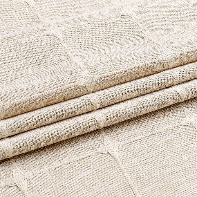 MitoVilla Grey Shower Curtain Set 72 x 78, Boho Farmhouse 78 inch Long Polyester Linen Tassel Ultra Thick Heavy Duty Fabric Shower Curtains for Chic Cottagecore French Rustic Bathroom Decor