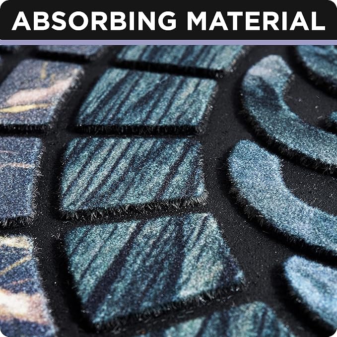 ubdyo Warm Stylish Front Door Mat - Low Pile Front Door Mat Outside Entrance - Muddy Dirt Trapping Welcome Matt Outdoor - Rubber Backing Anti Slip Indoor Doormat Entrance - Large 23" 'x 36"
