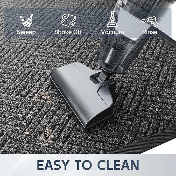 Front Door Mat, 4' x 3' Heavy Duty Indoor Outdoor Doormat, Non-Slip Backing Welcome Mats for Entryway, Low Profile, Commercial Door Mats