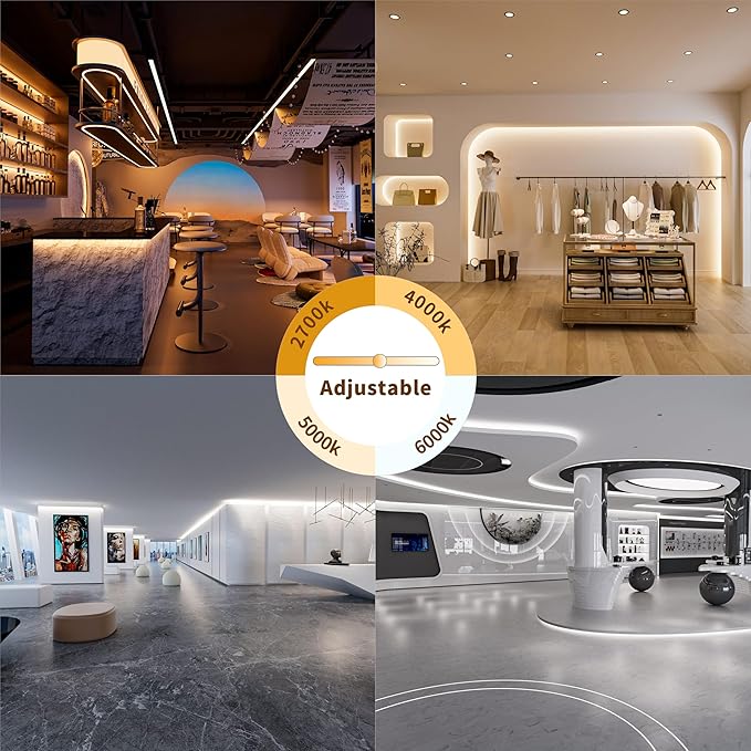 MIWISE CCT COB LED Strip Light Tunable White,32.8ft/10m Dimmable 2700K-6500K CRI90+ 24V LED Tape Light,for Under Cabinet Bedroom Kitchen DIY Lighting(Power Supply & Controller NOT Included)