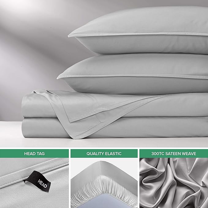 Twin XL Sheets by Pure Bamboo, Genuine 100% Organic Viscose Derived from Bamboo Bed Sheet Set, Luxuriously Soft & Cooling, Double Stitching, Lifetime Quality Promise (Twin XL, Silver Pearl)
