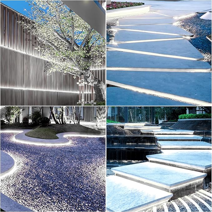 COB LED Strip Lights,24V Daylight White 6000K,Ip67 Waterproof led Light Strip,480LEDs/M,16.4ft/5M,CRI90+ Outdoor led Strip for Bathroom Decor,Pool,Garden(Power Not Included)