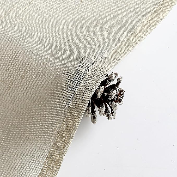 Aiyufeng Faux Linen Sheer Curtains 54 Inch Length 2 Panel Set, Fresh Farmhouse 54 Inch Long Sheer Linen Look Airy & Lightweight Elegant Window Treatments for Bedroom/Living Room/Kitchen, 30Wx54L inch