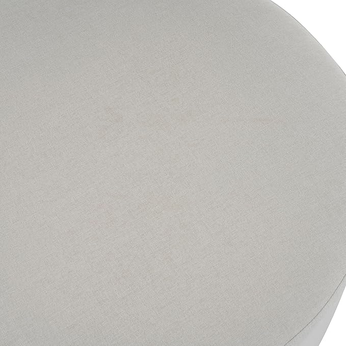 Christopher Knight Home Naylor Modern Fabric Round Ottoman, Living Room Upholstered Foot Stools Foot Rest, Modern Ottoman Coffee Table with Wooden Frame, White