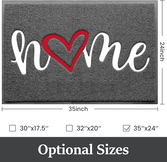 StepLively Door Mat Home Welcome Mats Outdoor and Indoor, Heavy-Duty Low-Profile Non-Slip Durable Front Welcome Mat Doormat for Home Entrance, Outside Entry, Yard, Floor, Patio (35''x24'', Grey)