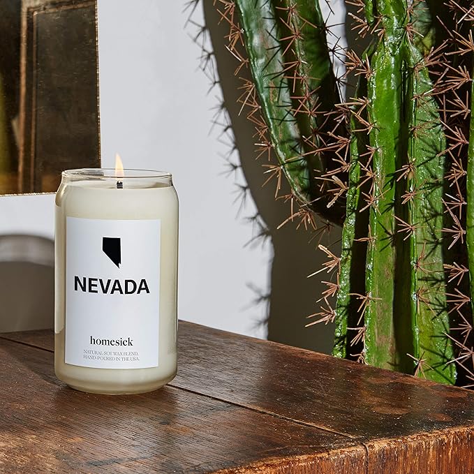 Homesick Premium Scented Candle, Nevada - Scents of Lemon, Orange, Patchouli, 13.75 oz, 60-80 Hour Burn, Natural Soy Blend Candle Home Decor, Relaxing Aromatherapy Candle