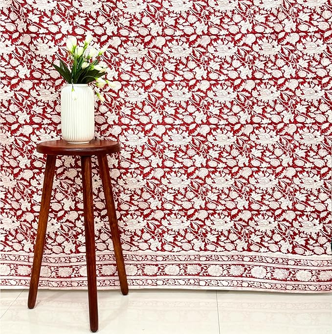 ATOSII Cotton Curtains (Meraki Red, 1 Panel - W 60" X L 108")