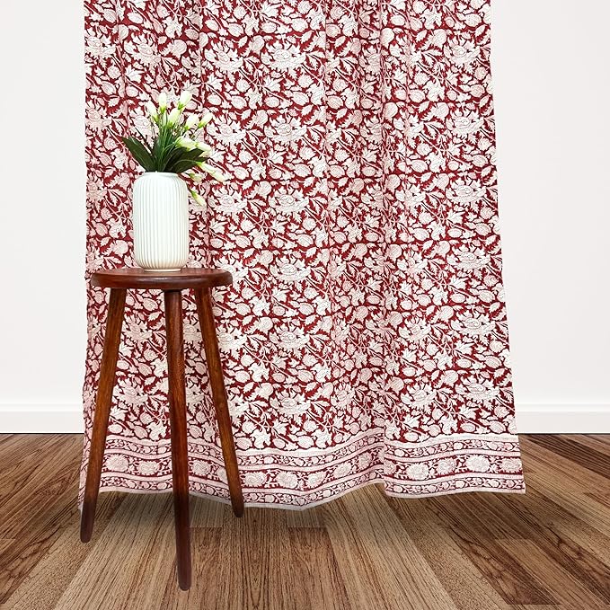 ATOSII Cotton Curtains (Meraki Red, 1 Panel - W 60" X L 108")