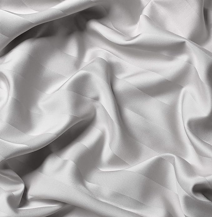 Split King Sheets by Pure Bamboo, Genuine 100% Organic Viscose Derived from Bamboo Bed Sheet Set, Soft & Cooling, Double Stitching *Not for Split Top (Split King, Jacquard White)