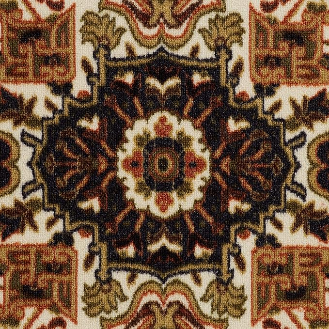Antep Rugs Alfombras Oriental Traditional 5x7 Non-Skid (Non-Slip) Low Profile Pile Rubber Backing Indoor Area Rugs (Black, 5' x 7')