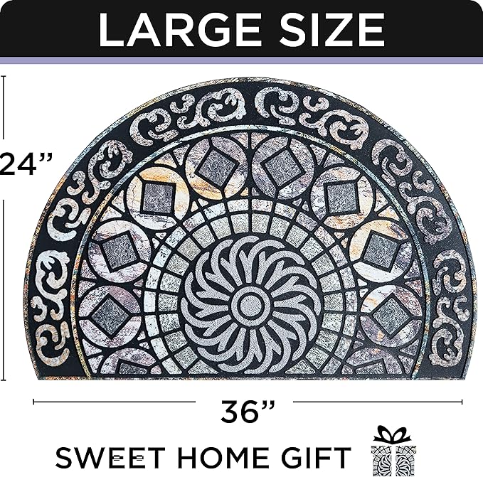 ubdyo Unique Stylish Front Door Mat - Low Pile Easy Fit Door Matt - Muddy Dirt Trapping Welcome Mat, Heavy Duty Doormat Outdoor Entrance - Sweet Home Gift - Doormat Indoor Entrance - Large 23” x 36”