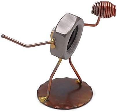 Football Nut Collectible Handmade Metal Art Figurine, Desk Accessories, Trophy, Boss Gift, Home Office Décor