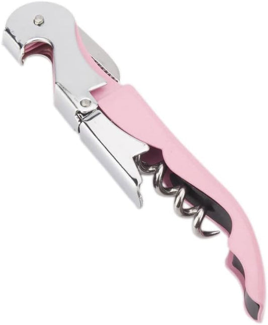 Waiter Corkscrew Professional Wine Opener with Foil Cutter,Manual Wine Bottle Opener for Servers, Bartenders and Waiter (1, Pink)