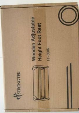 StrongTek Ergonomic Under Desk Footrest, 3 Adjustable Heights Wooden Office Footrest, Large Anti-Slip Surface, Improves Posture and Blood Circulation, up to 400lbs (Natural)