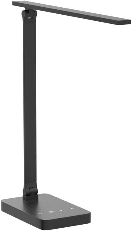 Lepro LED Desk Lamp with USB Charging Port,650LM Dimmable Home Office Touch Control Reading Table Lamp,5 Color Modes with 5 Brightness,College Dorm Room Essentials, Eye Caring, Sewing, Crafting, Black