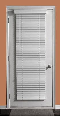 Blinds House Solution, Custom Made 2 Inch Faux Wood Cordless Horizontal Window Blinds for Doors, Ghost White/Snow White, Outside Mount, (28" W x 70" L)