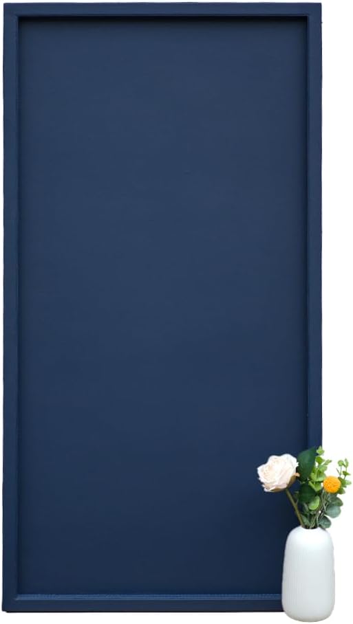 40 * 20 Inch Rectangular Ottoman Tray | Textured PU Leather, Waterproof & Heat-Resistant Storage for Coffee/Dining Tables, Sofa, Bed, Entertainment & Party (Navy Blue, 40 * 20in)