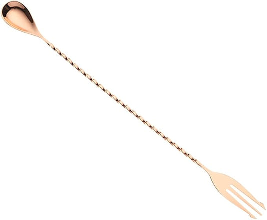 Barfly Fork Bar Spoon, End 12 3/8" (31.5 cm), Copper