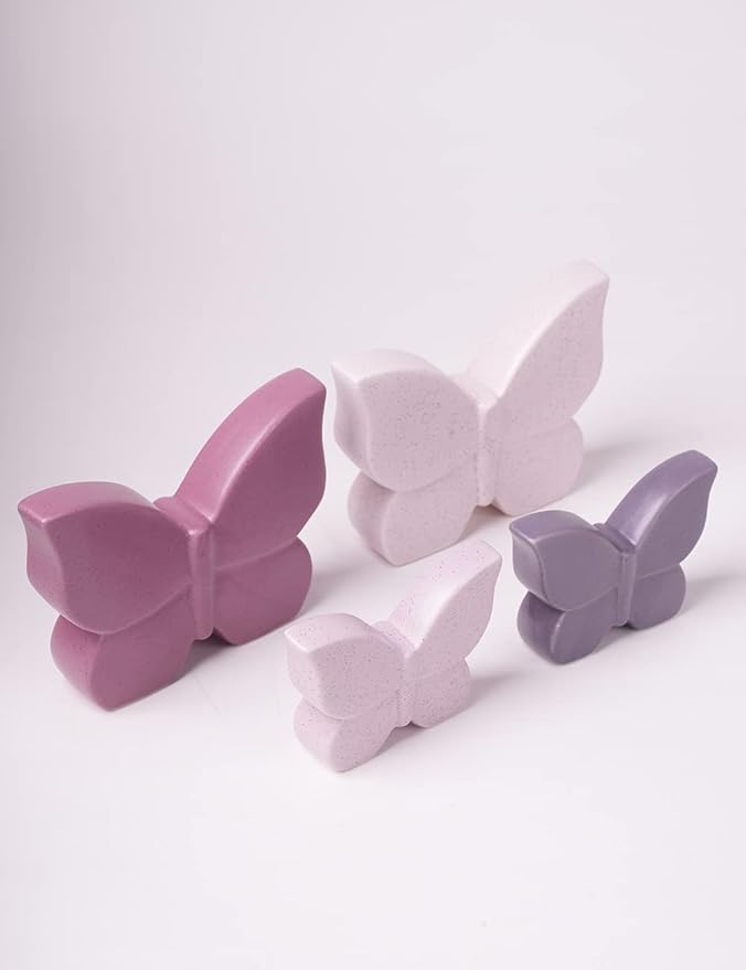 2pcs Butterfly Decor Statue Animal Figurine Gifts Modern Arts Ceramic Sculpture 4.7 inch