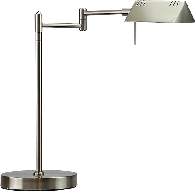 O'Bright LED Pharmacy Table Lamp, Full Range Dimming, 12W LED, 360 Degree Swing Arms, Desk, Reading, Craft, Work Lamp, ETL Tested, Brushed Nickel