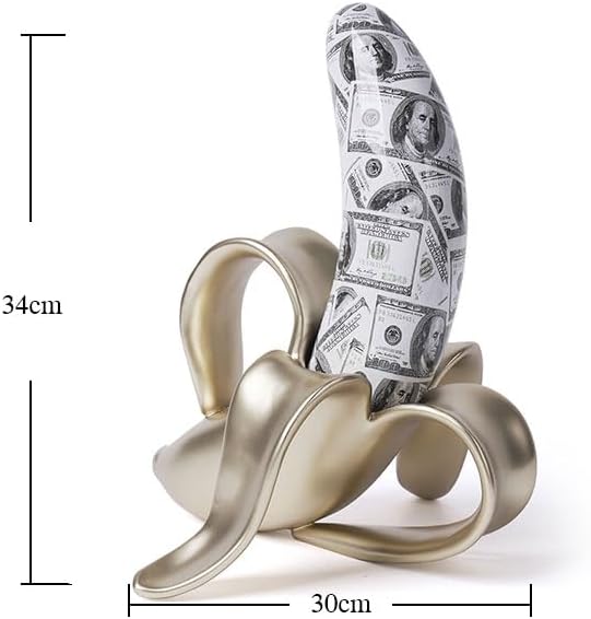 Abstract Sculpture Decor Modern Arts Banana Figurine Table Centerpiece Statue Polyresin 13.4 inch