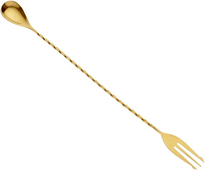 Barfly Fork Bar Spoon, End 12 3/8" (31.5 cm), Gold