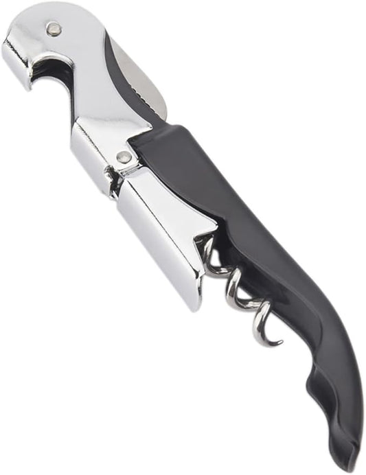 Waiter Corkscrew Professional Wine Opener with Foil Cutter,Manual Wine Bottle Opener for Servers, Bartenders and Waiter (1, Black)