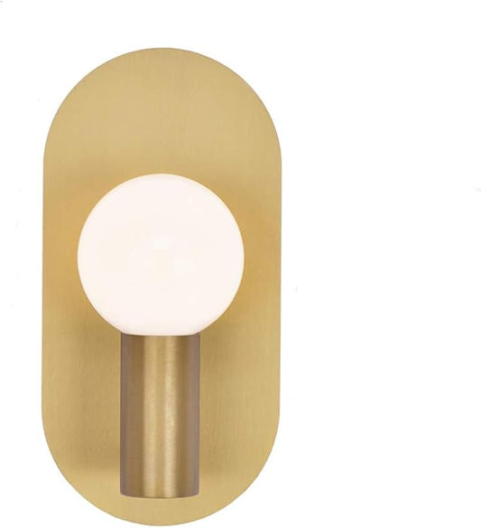 Modern Wall Sconces, Mid-Century Stylish Gold Brushed Stainless Steel Wall Lamp, Unique Oval Art Sconces Wall Mounted Lighting Fixture for Bedroom Living Room Bathroom