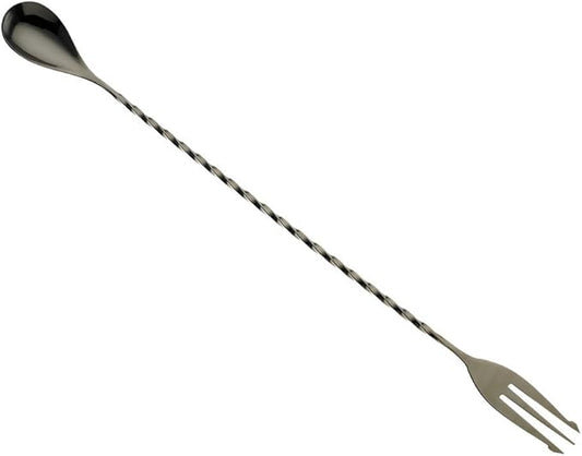 Barfly Bar Spoon, Fork End 12 3/8" (31.5 Cm), Gun Metal Black