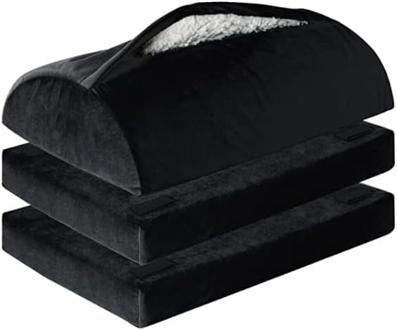 Adjustable Foot Rest for Under Desk at Work,Comfortable Foam Under Desk 3 Height Footrest with Washable Cover, Foot Stools for Office Home Car,Black