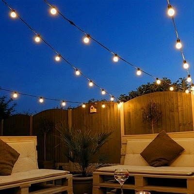100FT Outdoor Patio Black String Lights with 52 Shatterproof G40 LED Clear Globe Bulbs for Indoor/Outdoor, 2-Pack 50FT Connectable Hanging Lights for Backyard Balcony Party Decor