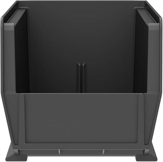 Akro-Mils 30234 AkroBins Plastic Storage Bins, Space-Saving Stackable Bins for Garage, Pantry, Craft Organization, 15" x 5" x 5", Black, 12-Pack