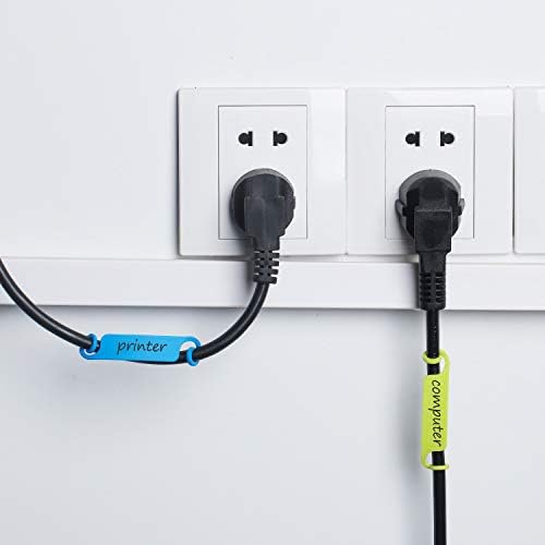 Honoson 50 Pieces Cable Tags Cable Management Labels Multicolor Labels Cord Identification Tags for USB Computer Phone Charger