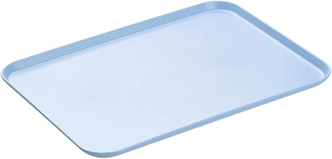 Cafe Fast Food Cafeteria Tray, FoodService Products, Eco-Friendly Wheat Straw & PP Plastic Tray - 17" X 12" X 0.6", Non-Slip Surface for Kitchen, Office - Blue