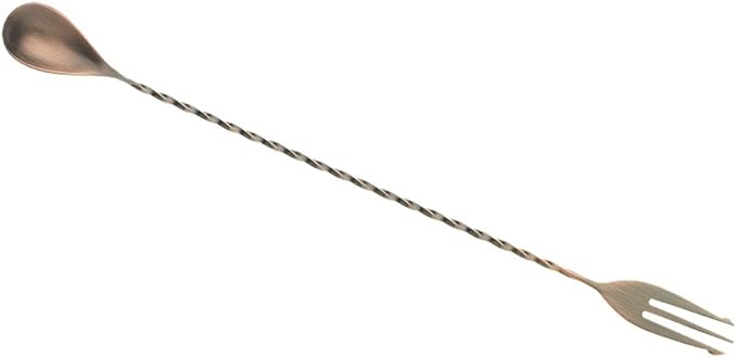 Barfly Bar Spoon, Fork End 12 3/8" (31.5 cm), Antique Copper