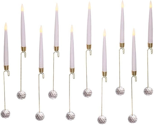 Kurt S. Adler 10-Inch Candle with Faceted Glass Weight Set with Remote Control, 10-Piece Set