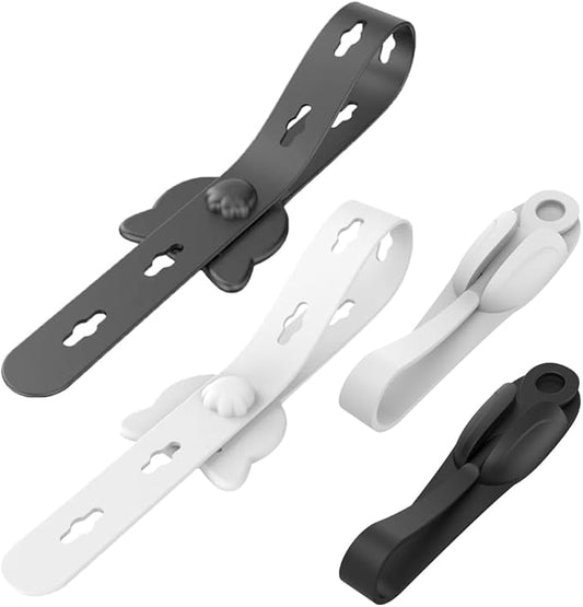 4 pcs Cord Organizer, BOSOIRSOU Silicone Cable Straps for Appliances, Self-Adhesive Cord Bundlers Cord Holder Cable Management, Reusable Cable Ties Wire Organizer